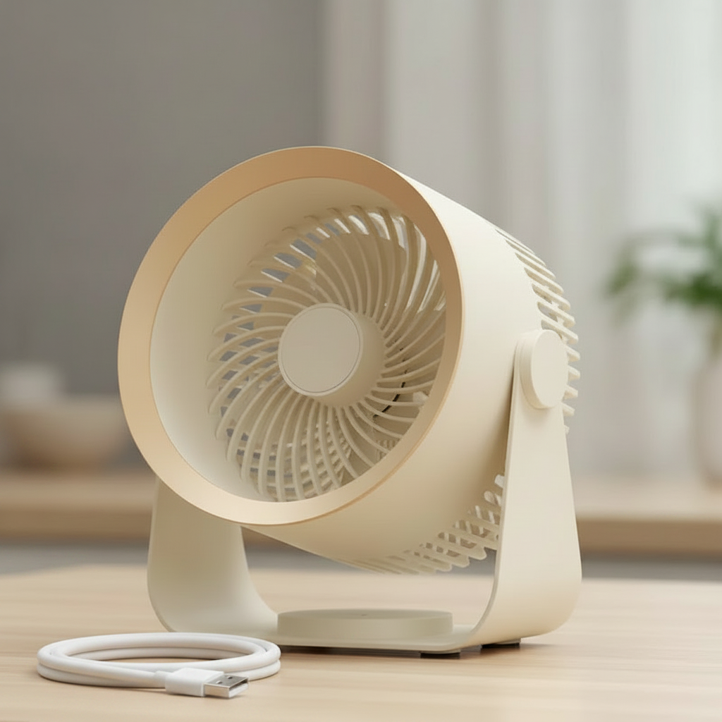 Ventilador beige con USB